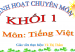 SINH HOẠT CHUYÊN MÔN KHỐI 1